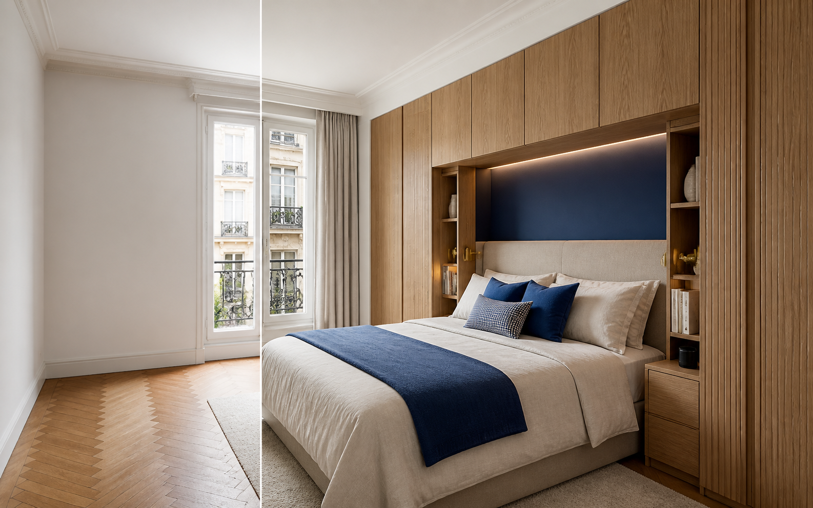 Intérieur contemporain conçu par Atelier Ligne